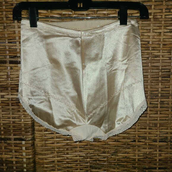VTG Renette Foundations Girdle Brief Lace Trim SZ XL 31-32 Lined Satin - Picture 3 of 6